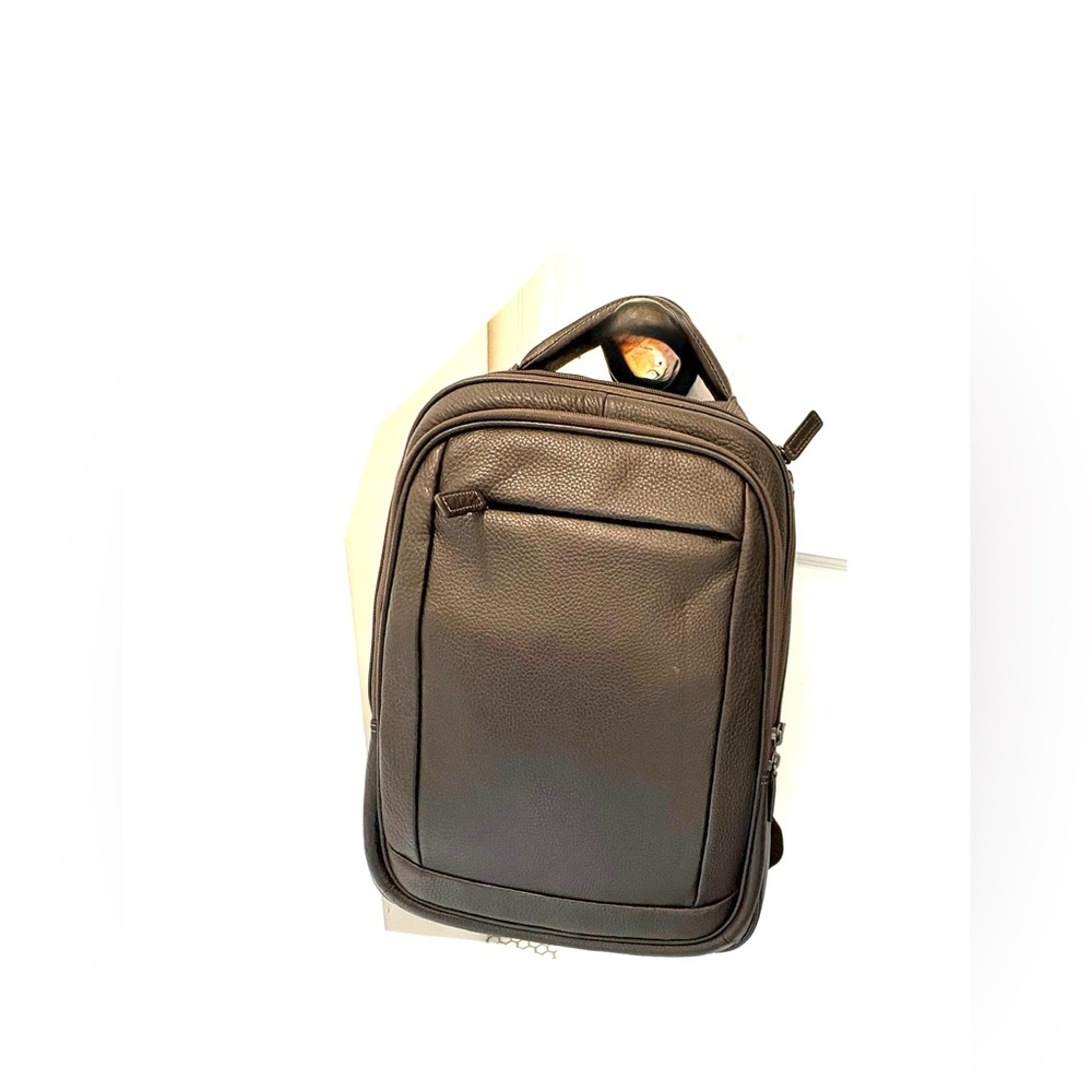 Levenger Backpack Leather Dark Brown - Picture 10 of 12